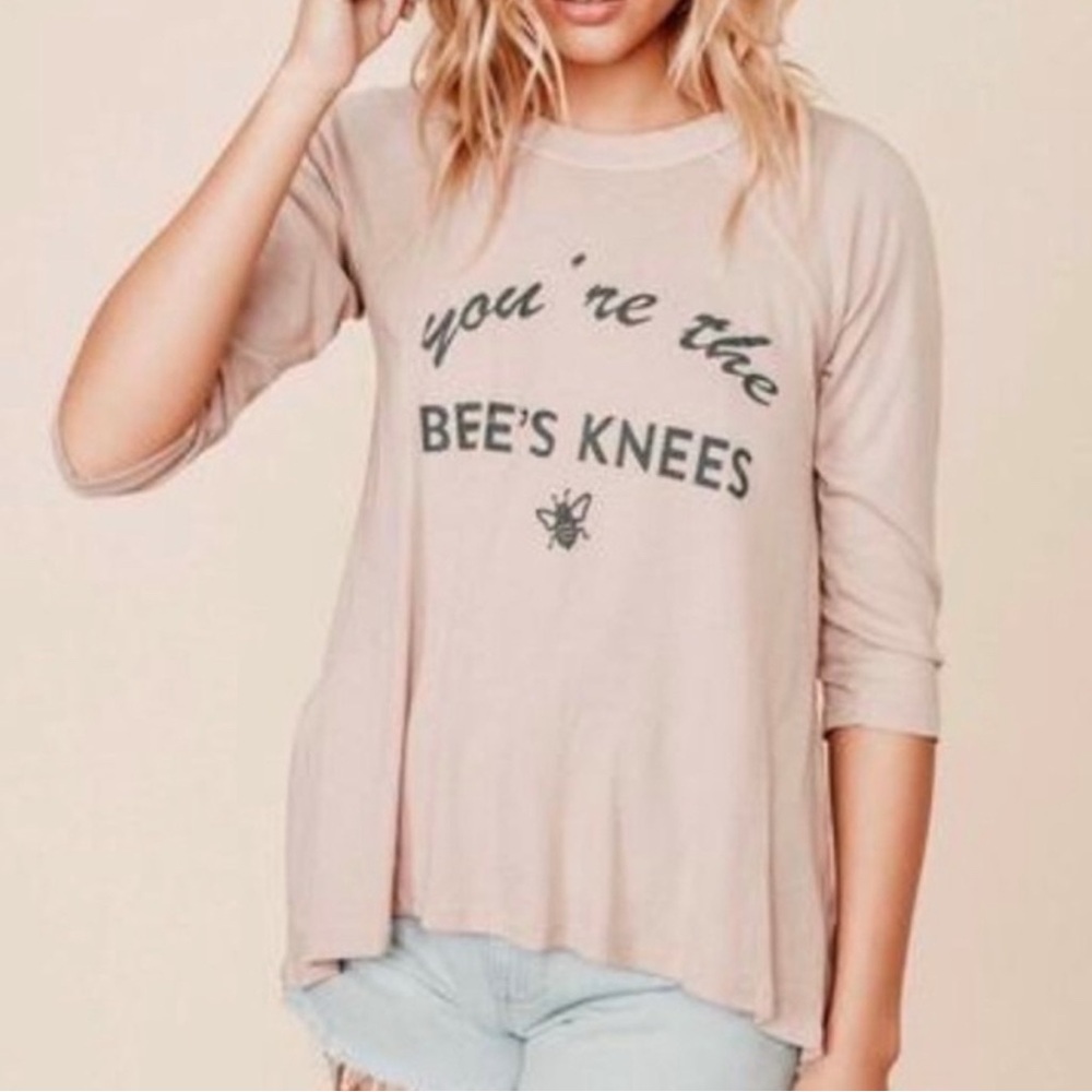 MATE the Label “You're the Bee’s Knee’s” Drapped 3/4 Long Sleeve Shirt size S/M